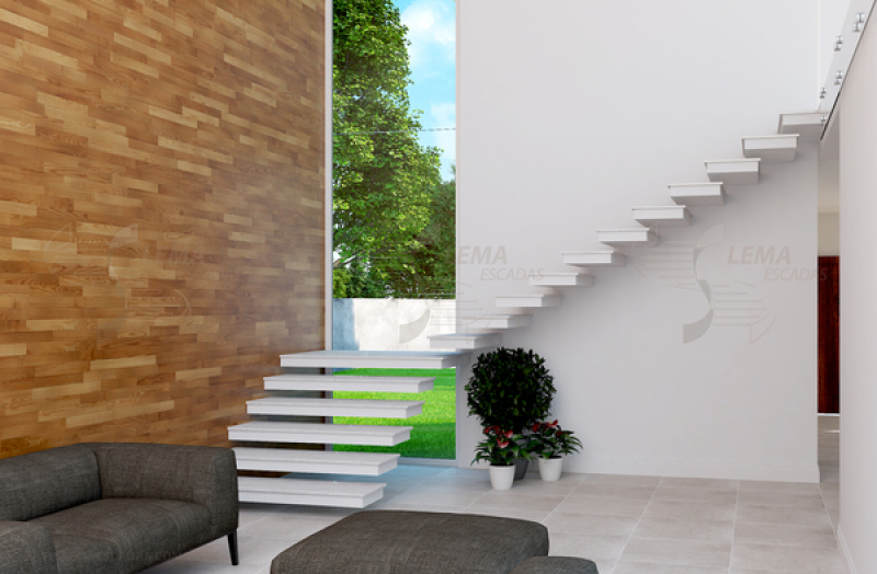 Empresa de Escada Flutuante de Madeira Itanhaém - Escada Vazada Flutuante