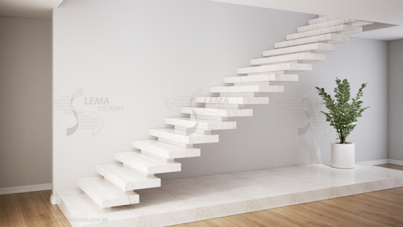 Escada Cascata com Porcelanato Bertioga - Escada Cascata em U