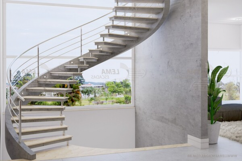 Escada em Curva de Concreto Guaratuba - Escada em Curva