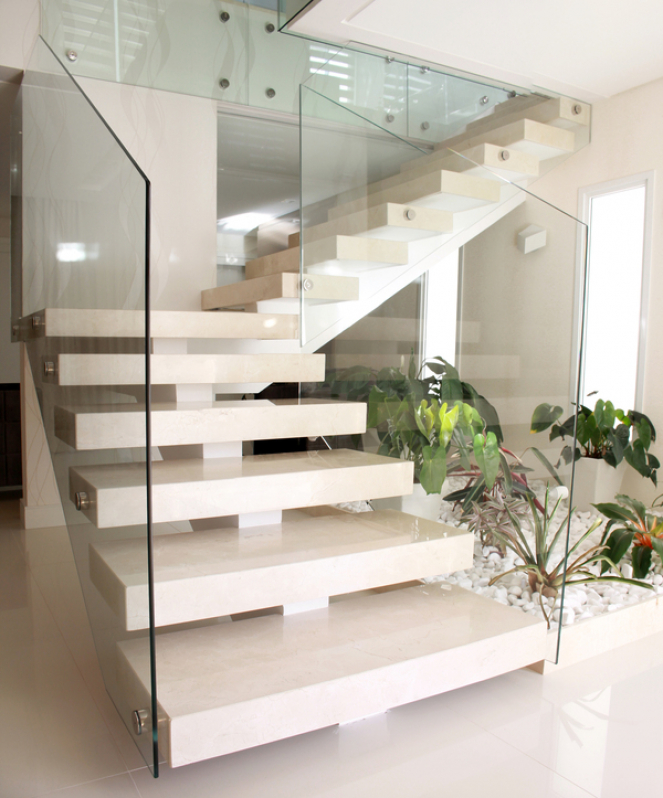 Fabricante de Escada de Granito Vazada Pato Branco - Escada Vazada com Vidro
